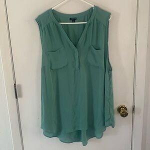 Torrid Size 3 aqua sleeveless blouse